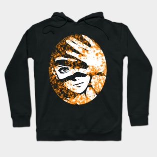 Punk Fashion Style Oval Orange Glowing Girl Hoodie